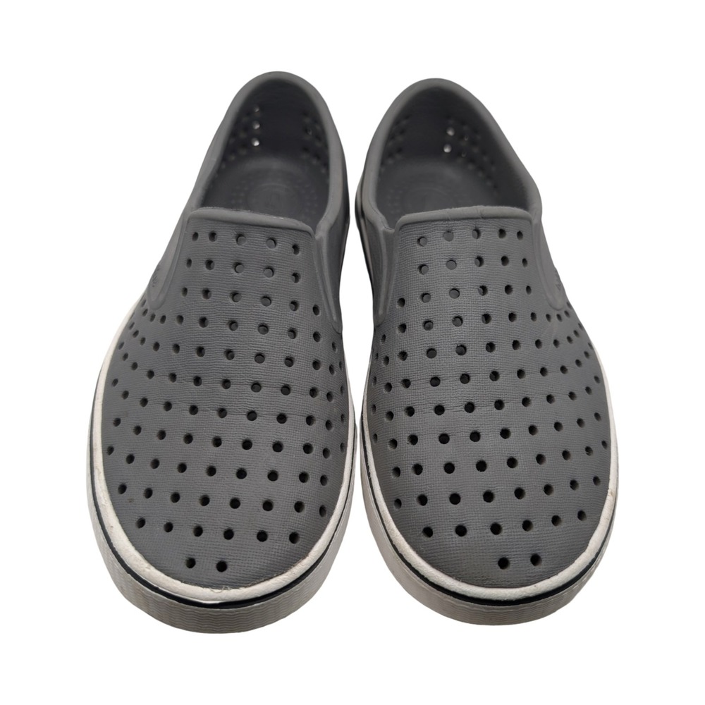 Native Jefferson Kids J1 Gray Slip On Shoes Perforated Waterproof